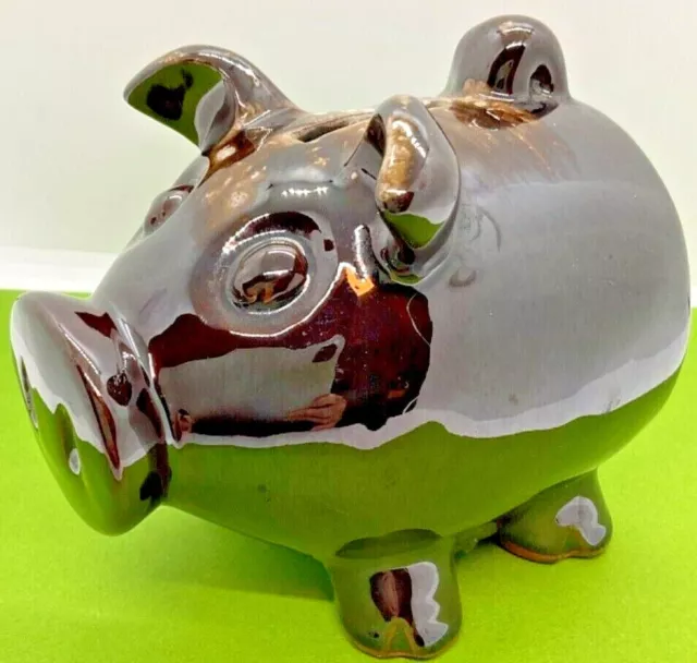 Vintage Fred Roberts San Francisco Made in Japan Glazed Pottery Piggy Bank