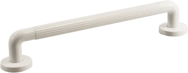 PLASTIC RIBBED 30cm WHITE GRAB BAR / RAIL HANDLE