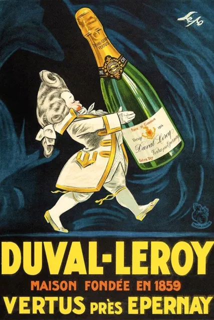 Poster Manifesto Locandina Pubblicitaria d'Epoca Stampa Vintage Champagne Drink