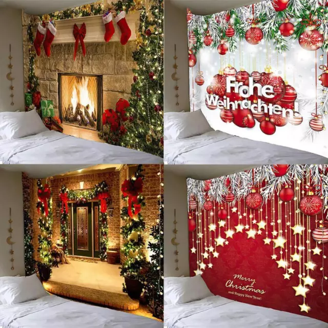 Christmas Wall Tapestry Xmas Tree Pattern Tapestries Wall Hanging Home Dec