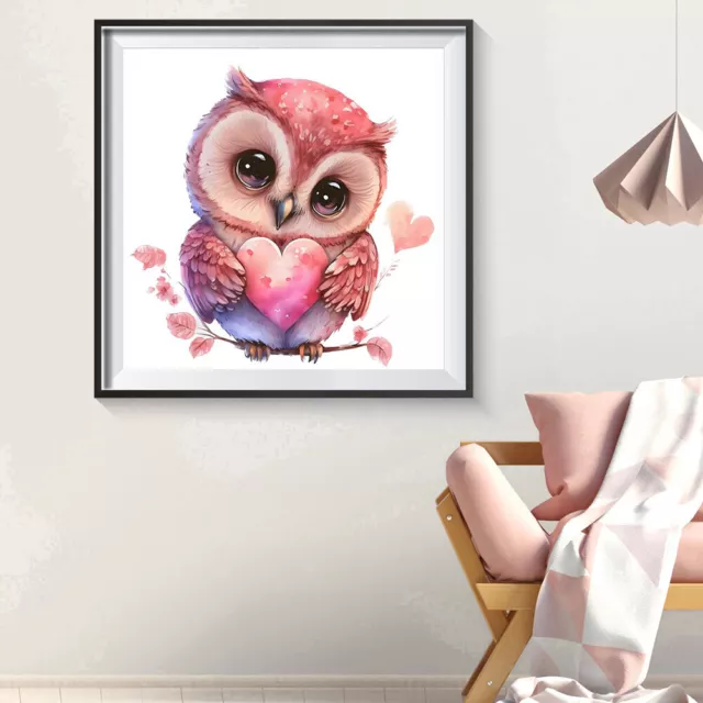 5D DIY Full Round Drill Diamond Painting Flower Owl Kit Home Decor Art Craft