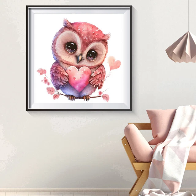 5D DIY Full Round Drill Diamond Painting Flower Owl Kit Home Decor Art Craft