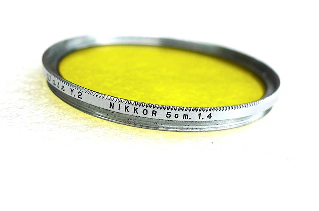 42mm Walz Y2 YELLOW Contrast Filter - For Nikkor 50mm f1.4 - SLIM - PERFECT