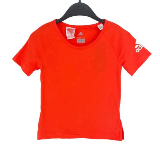 Adidas Cotone Rosso T-Shirt Taglia 5 - 6 Anni