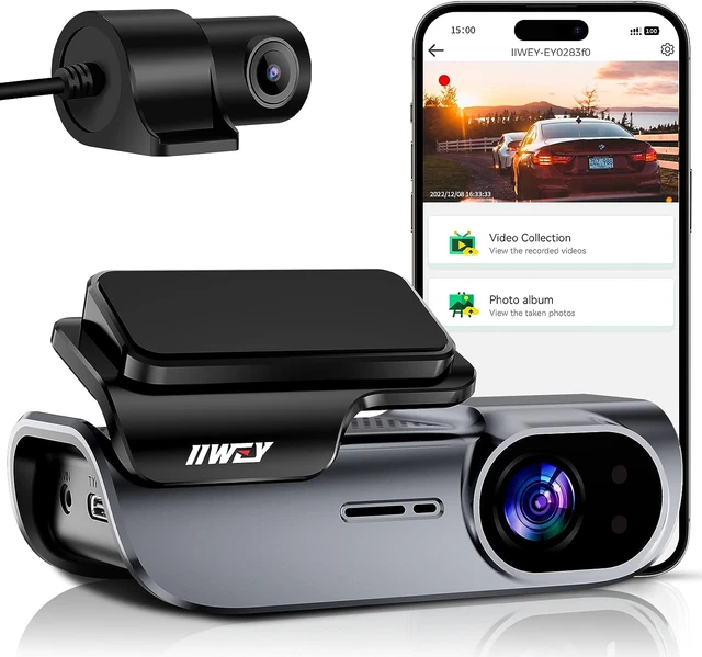 iiwey 4k dash cam front and rear with wifi gps