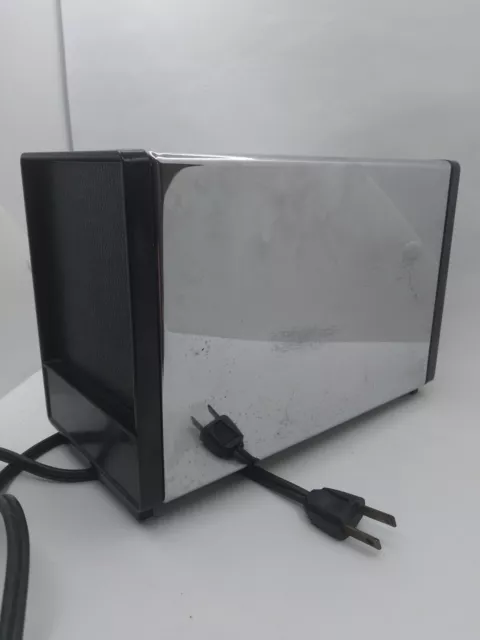 Vtg MCM retro atomic General Electric Kitchen ware chrome black toaster works