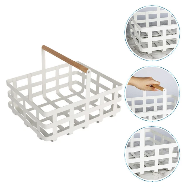 1 pieza Cesta de alambre de hierro Cesta de frutas Organizador de almacenamiento de joyas Cesta de bocadillos