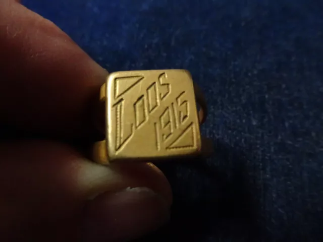 Orig WW1 Trench Art Ring "Loos - 1915" France