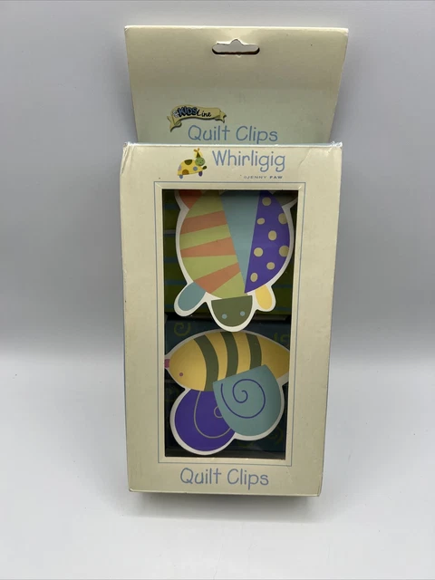 KidsLine Whirligig Jenny Faw 2 QUILT CLIPS blue green purple bee ladybug NIB