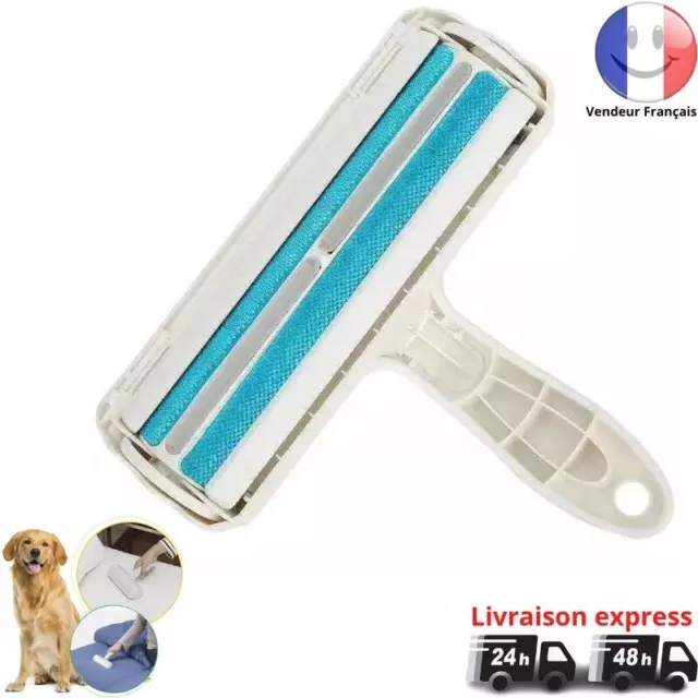 Rouleau Brosse Anti Poils Animaux Chien Chat Ramasse Enlève poils Réutilisable C