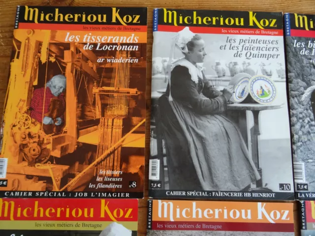 MICHERIOU KOZ Les Vieux Métiers de Bretagne Lot de 7 numéros de la revue 2
