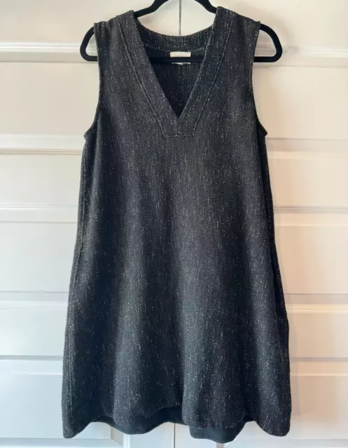 Billy Reid Sleeveless Shift Dress Black size small oversized tweed