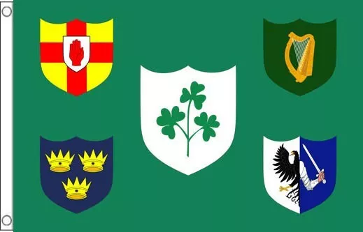 5' x 3' Ireland Rugby Football Flag Irish 4 Provinces IRFU 6 Nations Union