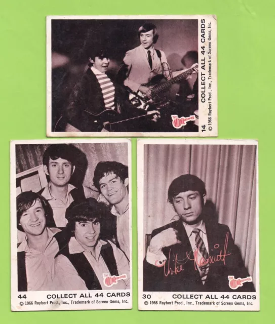 1966 Raybert Prod/Scanlens Trade Cards: THE MONKEES x 3