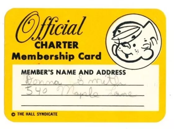 Dennis the Menace Fan Club Charter Member Certificate,  Color Photo, Member Card 3