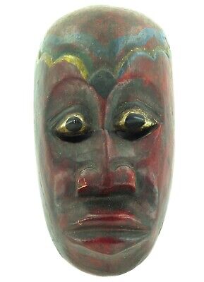 .Vintage Tibetan Hanpainted Carved Wooden Mask. 100% Genuine. #2