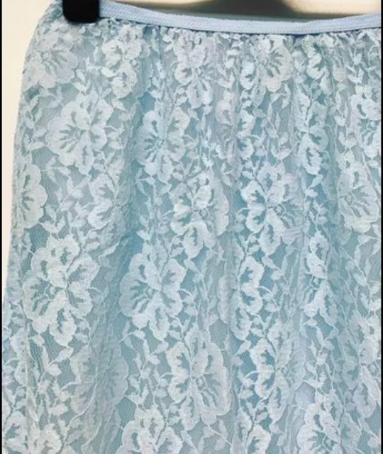 New Vintage St Michaels Blue Lace Half Slip Petticoat 10-12 1960s 70s