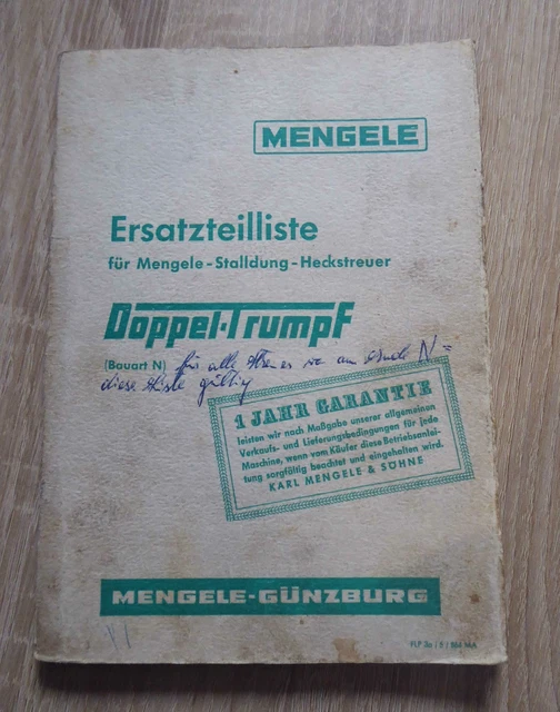 Mengele ES 20E 25E Stalldung Heckstreuer Ersatzteilliste 1967