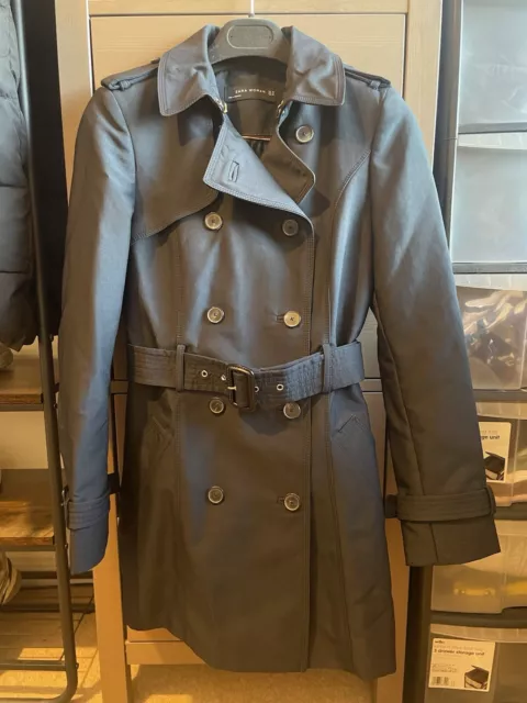 ZARA TRENCH MAC Coat Jacket Navy Size XS Brand New No Tags 25.00 PicClick UK