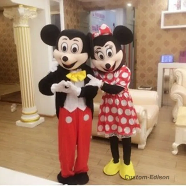 Adults Mickey & Minnie Mouse Mascot Costume Suits Cartoon Party Dress Character