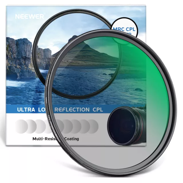 Neewer 67mm Ultra-slim MRC Circular Polarizer CPL Filter Kit with Cleaning Cloth