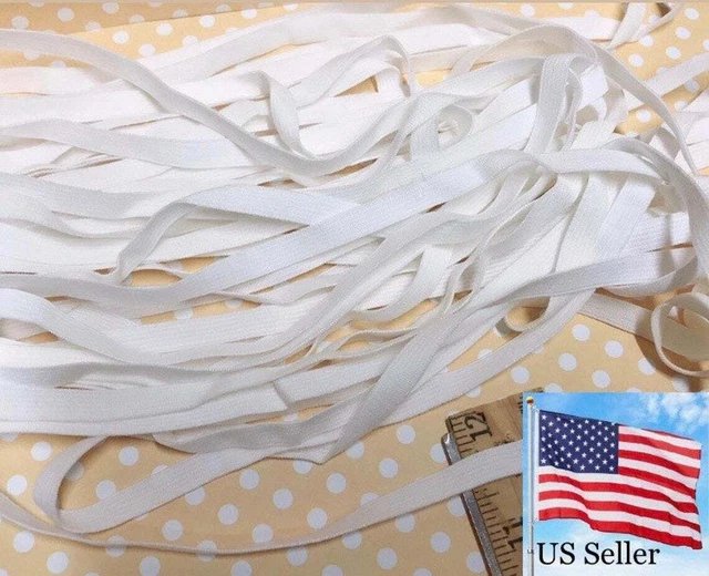 10 yards Soft Elastic 1/4" inch Flat Band/make face mask/sewing/string T181-7mm