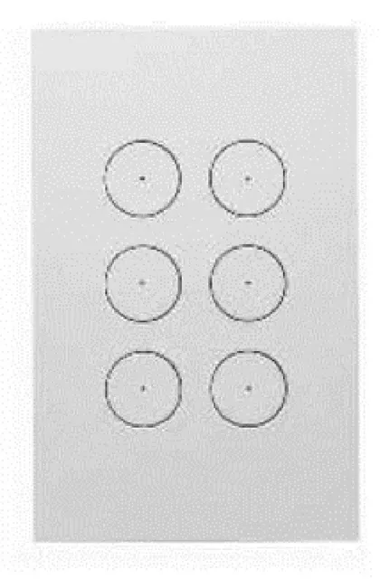 Clipsal SATURN ZEN GRID & PLATE ASSEMBLY 6-Gang LED Backlit Push Buttons WHITE