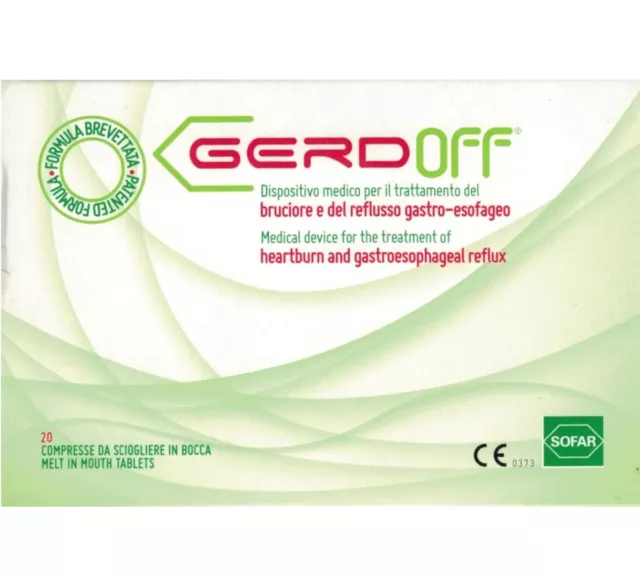 Gerdoff 20 compresse bruciore stomaco reflusso rigurgito acido disfonia