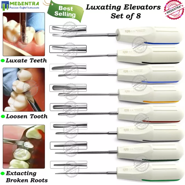 Instruments D'extraction Luxating Ascenseurs Chirurgicaux Dentaires de Labor 8 X