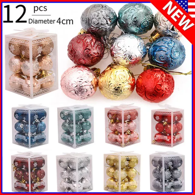 12x Christmas Tree Balls Home Xmas Decorations Baubles Party Wedding Ornament