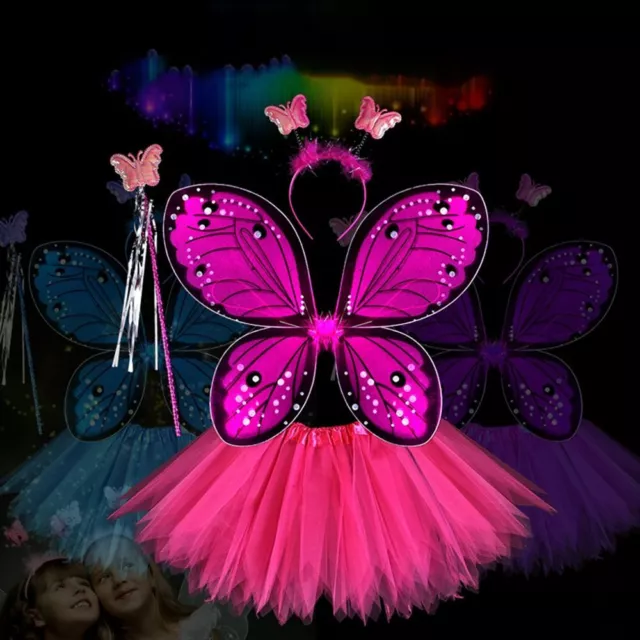2-8year Butterfly Wings sets Princess Butterfly Skirt Suit  Girls