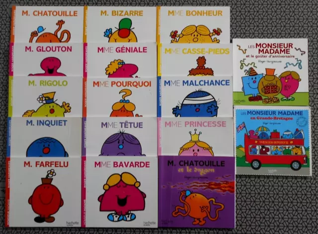 Lot de 17 Livres Collection Monsieur Madame Mr Mme - Roger Hargreaves - Hachette