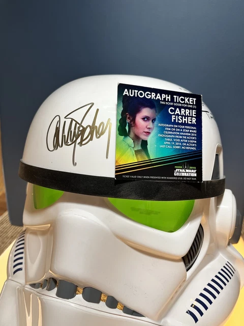 Stormtrooper Signed Helmet, Carrie Fisher, Anthony Daniel’s, McDiarmid, Tim Rose