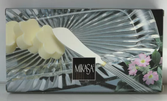 Mikasa Royal Suite Crystal Glass Hostess Tray Plate 24.5cm Made in Japan