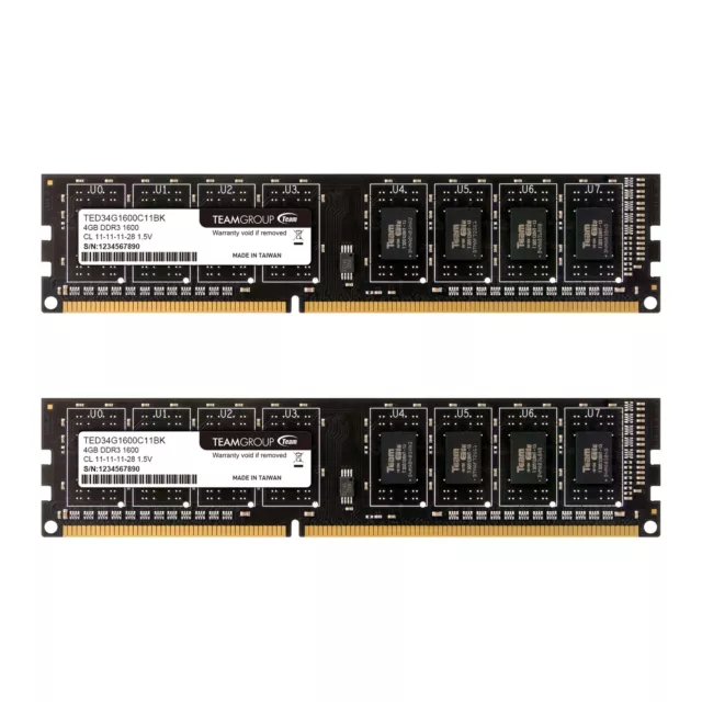 Teamgroup Elite Ddr3 8Gb Kit (2X4Gb) 1600Mhz (Pc3-12800) Cl11 Unbuffered Non-Ecc