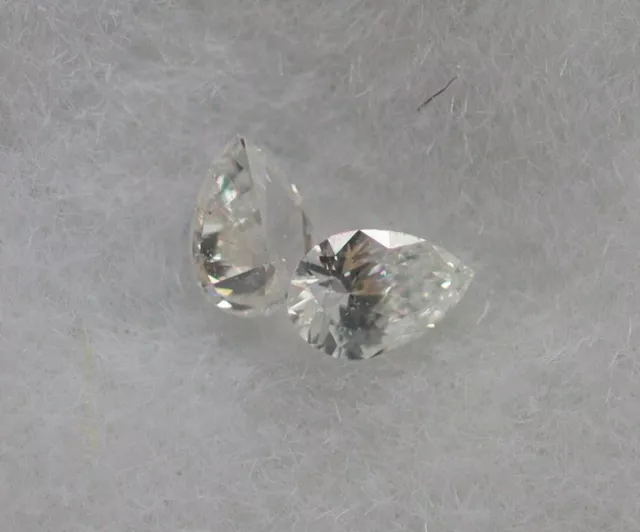 0.057 CT 100% Naturel Diamants Desseré Poire Coupe Couleur F/SI1 Clarté 2 Pcs 2