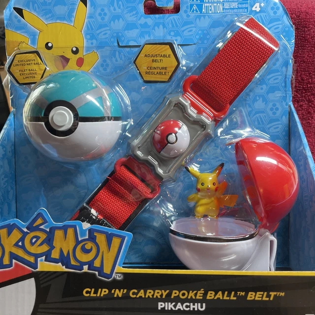 Pokemon Pikachu & Amp Net Ball Clip 'n' Carry Poke Ball Belt New Sealed