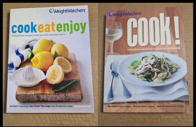 COOK EAT ENJOY (2007) and COOK! (2008) cookbooks from Weight Watchers
