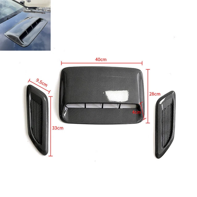 US 3PCS Car SUV Decor Air Flow Intake Scoop Vent Bonnet Cover Hood Trims Outlet