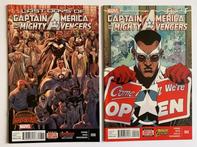 Captain America & The Mighty Avengers 2 8 Lot Marvel Comics 2014 2015