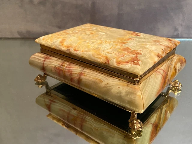 Coffret en agate onyx sur pieds griffes 3