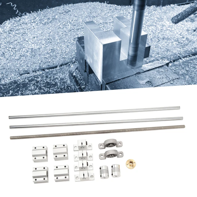 LINEAR MOTION KIT Rod Shaft Guide Screw Support Bearing Couplings Set ...
