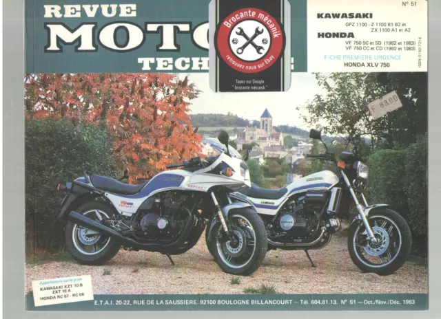 Honda VF750SC VF750CC Kawasaki gpz1100 z1100 zx1100 Revue Moto Technique N° 51