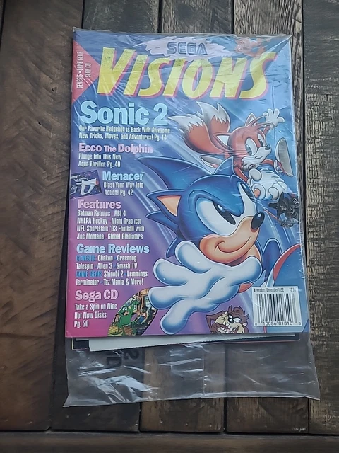 SEGA VISIONS MAGAZINE 1992 Nov/Dec Sonic 2 Brand New Sealed!! Rare!! £ ...