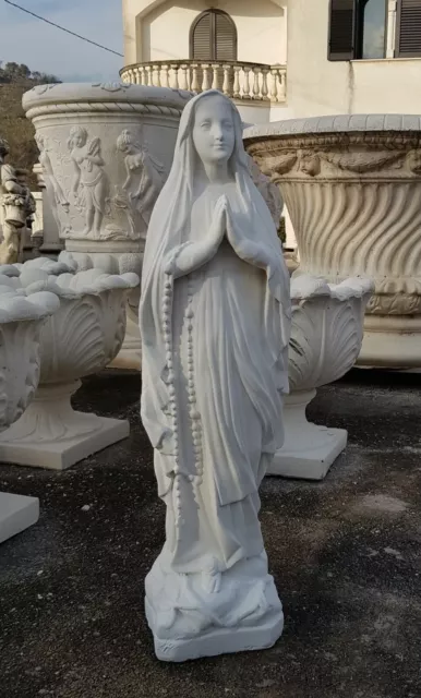 STATUA DELLA MADONNA DI LOURDES IN CEMENTO MARMO PIETRA ALTEZZA 80 cm