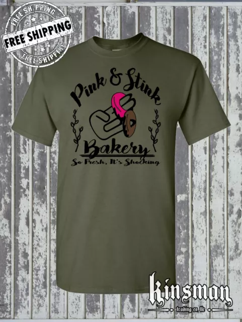 PINK & STINK Bakery Funny Adult Offensive T-Shirt / Shocker Donut ...