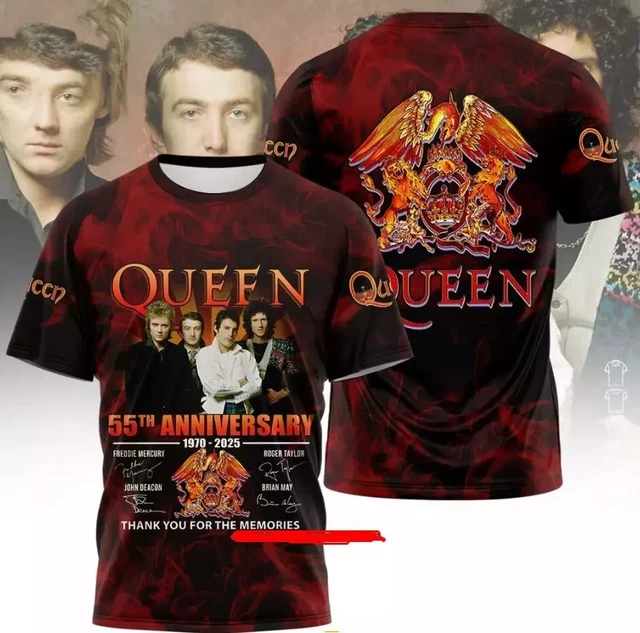 QUEEN BAND 55TH Anniversary 1970-2025 Thank You For The Memories 3D T ...