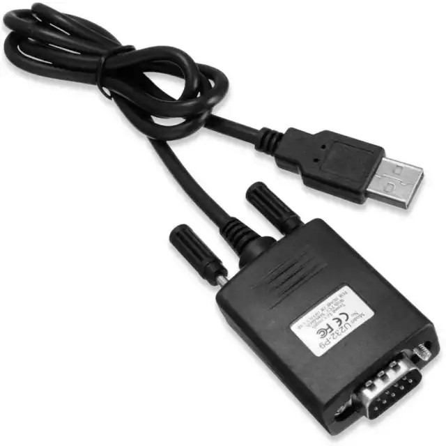 Cavo Adattatore da USB 2.0 a RS-232 9 Pin M/M 0.8m Seriale per Modem Switch Nero