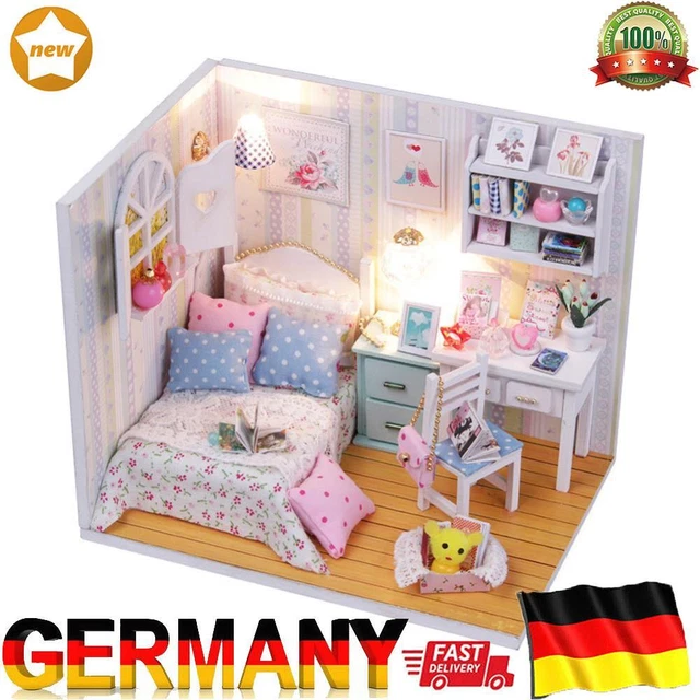 Maßstab 1:24 Holz Miniatur Puppenhaus Lasergeschnitten Selbstbau Modell 314210048643