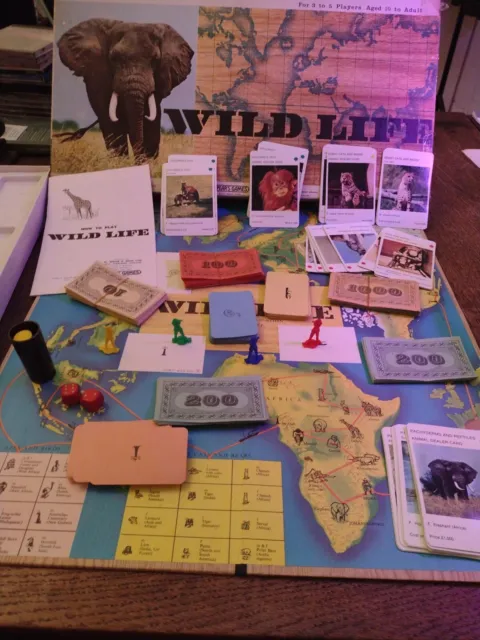 Vintage Wild Life WWF Board Game By Spears Games 1965 - Instructions Missing